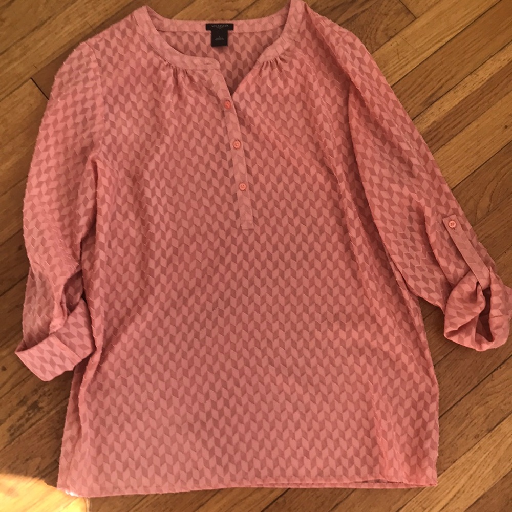 Ann Taylor Orange chevron top